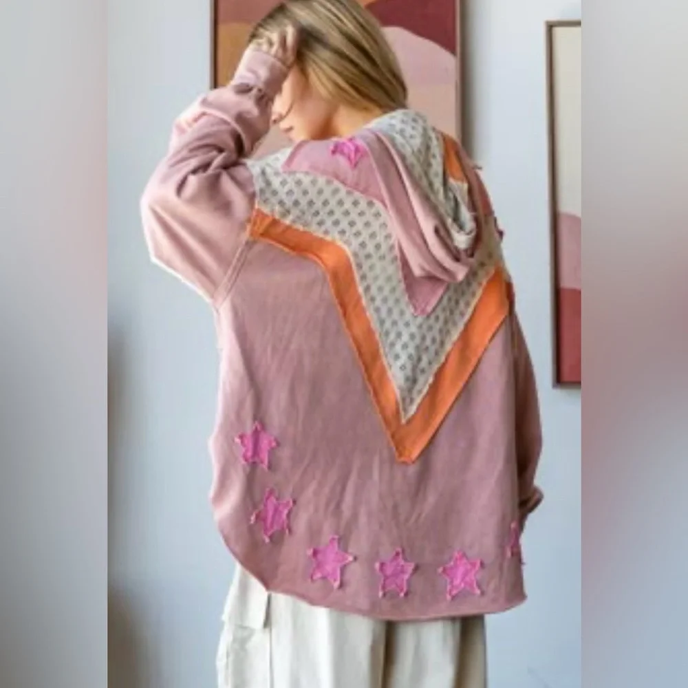 Oli & Hali Pink and Cream Star Jacket - Picture 4 of 6